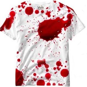 Vivid Allover Print Blood Splatter T Shirt NEW
